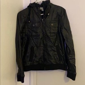 Charles and a half leather bomber jacket